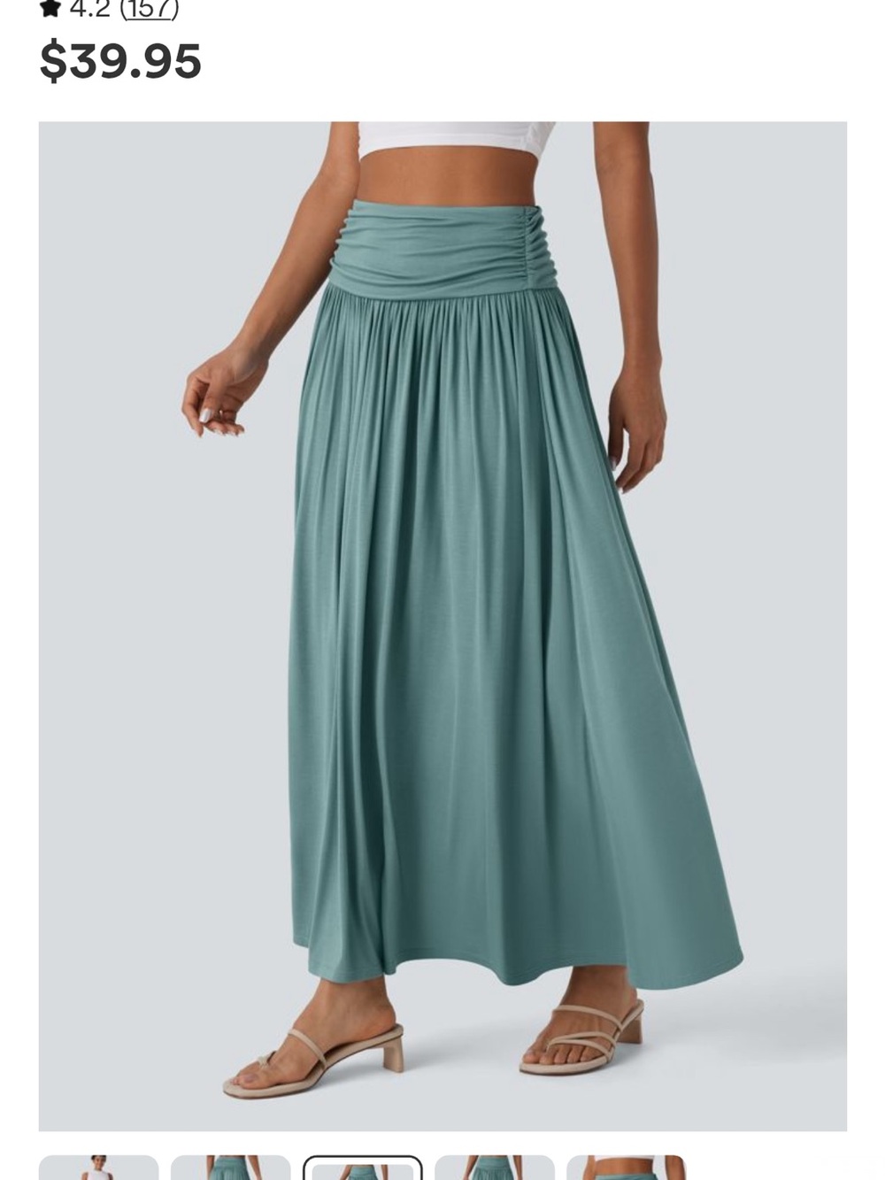 HALARA Draped Maxi Skirt in Sage - Picture 3 of 4